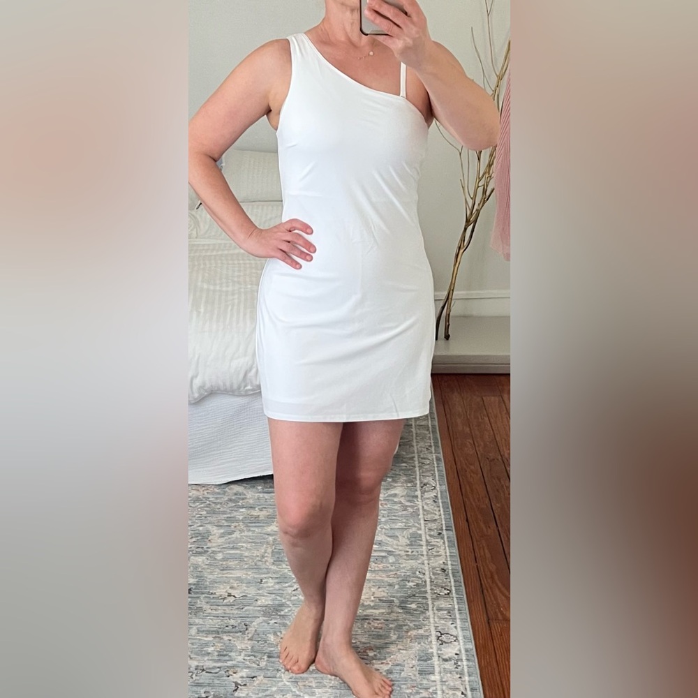Abercrombie & Fitch White One-Shoulder Bodycon Dress